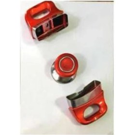 Resim Kırmızı Sap Kulp Tutamak Seti, Tüm Tencerelere ve Tavalarla Uyum Sağlar 