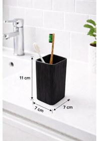 Resim Diş Fırçalık Plastik Siyah Kare 3403 Siyah 