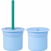 Resim Oioi Ham+hüp Pipetli Silikon Bardak Seti Mineral Blue / Aqua Green 