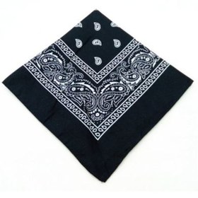 Resim Melek Kare Bandana Fular Siyah 