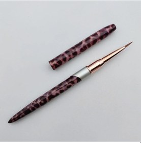 Resim Tırnak Fırçası Leopar Kolu Akrilik Fırça Kalem Tırnak Jel Oyma Yapı Süsleyen Çizim Aracı Astar Boyama Fırçaları Tırnak Malzemeleri Koyu Haki Derin Mavi 