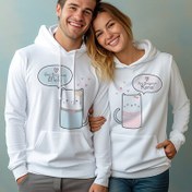 Resim Sevimli Kedicikler Kapşonlu Sevgili Sweatshirt 