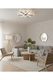 Resim Marsel Lighting SERRA 6LI KROM KUMANDALI AVİZE 3 RENK LED SECENEKLİ SALON OTURMA ODASI AVİZE 