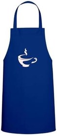 Resim Coffee Temalı Özel Baskı Chef Mutfak Önlüğü Saks Mavisi 