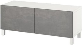 Resim Tv sehpası, beyaz-koyu gri, 120x42x48 cm, KALLVIKEN 