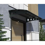 Resim Şentürk Metal Taşıyıcılı Kapı Üstü Pratik Sundurma Antrasit - Siyah Levha 260 x 100 Md1 