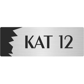 Resim Özarslan Dizayn Metal Departman Kapı İsimliği, Yönlendirme levhası Kat (12) 10X20 Cm Gümüş Renk 