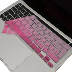 Resim Mena Rise MacBook Klavye Koruyucu Kılıf Arapça Baskılı Uk-Ters L Enter Tipi Touchbar Pro 13-16 Inç A2251 A2289 A2338 A2141 Uyumlu, Ultra Ince Silikon Klavye Filmi Pembe 