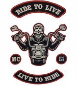 Resim Atolye Luxora MC Motor Stil Motorcu Yelek ve Ceket ,Sirt Patch, Yama 