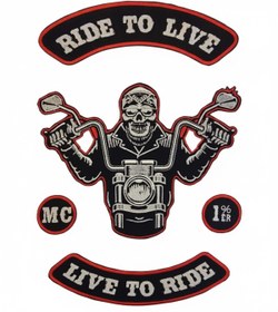 Resim Atolye Luxora MC Motor Stil Motorcu Yelek ve Ceket ,Sirt Patch, Yama 