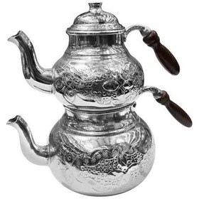 Resim Bakır Çaydanlık Büyük Boy Kalaylı 