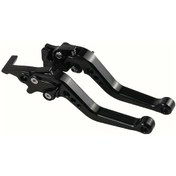 Resim Chuangyinshop Siyah Motorcycle Modifikasyon Parçaları Cnc Ayarlanabilir Çok Vitesli Gidonlar Bullhorn Tutacaklar 