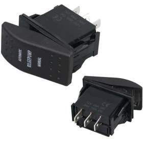 Resim Powermaster sintine Pompa Sembollü Işıksız Yaylı 3 Pinli On-Off 12-24V Marin Switch 