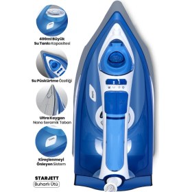 Resim 2200W Nano Seramik Tabanlı Geniş Su Tanklı Buharlı Ütü 