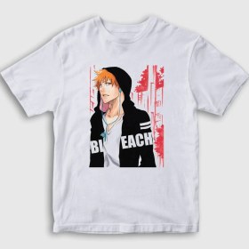Resim Presmono Unisex Çocuk Beyaz Ichigo V2 Anime Bleach T-Shirt 