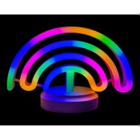 Resim Neon Işıklı Gökkuşağı Masa Gece Lambası 