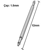Resim Koodmax 50 Adet Paslanmaz Çelik Yaylı Kol Saati Kordon Pimi Susta - 1.5mm 12mm 