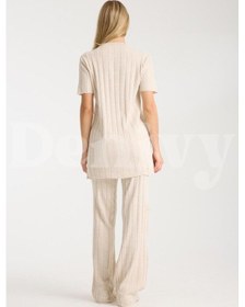 Resim Çizgili Relax Fit İkili Takım Dnv-000019 Taş 