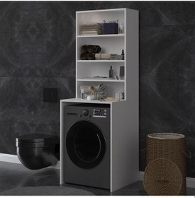 Resim Banyo Dolabı Bd-04 Beyaz Beyaz 