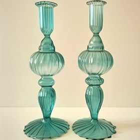 Resim 2'li set. Cam Mumluk, Cam Mumluk Yüksekliği: 24cm, Ağız Çapı: 2.5cm. Parti, Noel 