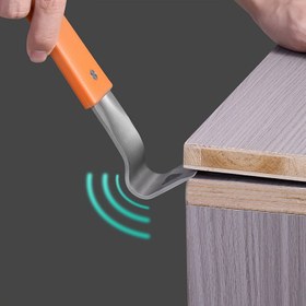 Resim Turuncu Saplı Paslanmaz Çelik Ahşap İşleme Kaldıraç - Kapı Montajı, Gardırop Montajı ve Mobilya Montajı için Ağır Hizmet Tipi Çivi Çekici & Kazıyıcı Alet, Ahşap İşleme Aracı | Hassas Araç Tasarımı | Rahat Tutuş, Ahşap İşleme Arazi 
