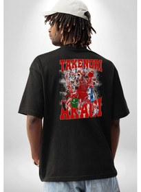 Resim Basketbol Akagi Takenori Anime Slam Dunk Karakter Pamuklu Unisex Oversize Sırt Dijital Baskılı Siyah T-shirt Siyah 