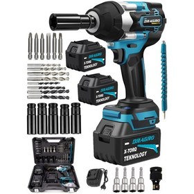 Resim Dragro Alman DRG-1000 Brushless 1000 NM Kademeli Yüksek Torklu Somun Bijon Sökme Akülü Vidalama 