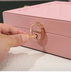 Resim Mücevher Kutusu Organizer Düzenleyici Takı Kutusu Pembe 