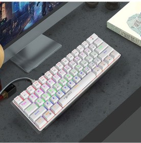 Resim Maiyame Hxsj V900 Kablolu 61 Tuşlu Kompakt Mekanik Klavye Rgb Arkadan Aydınlatmalı Klavye N-tuş Ro Klavye 