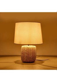 Resim Lighting Santo Abajur - Kahverengi / Beyaz - 45x30 Cm Çok Renkli 