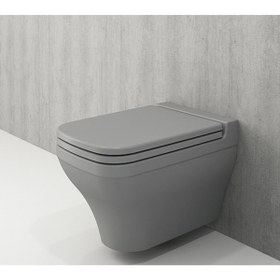 Resim Bocchi Scala Asma Klozet Mat Gri Kapak Hariç 1080-006-0128 