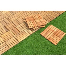 Resim Df Home Ahşap Yer Karosu Renk Altın Tik 30X30CM (10ADET Karo=0.9m2) 