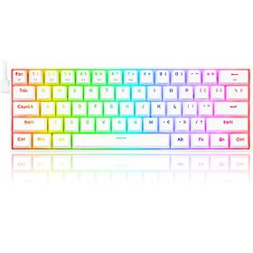 Resim Redragon K530 Pro Draconic 60% Kompakt Kablosuz Bluetooth 2.4G Brown Switch Mekanik Gaming Klavye Beyaz 