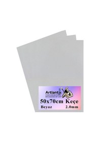 Resim Beyaz Keçe 50 x 70 CM 2.0 MM 3 Adet Renkli Hobi Keçesi Elişi Keçesi Anasınıfı Kreş Okul Öncesi 