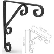 Resim Burgulu Dekoratif Raf Altı Raf Ayağı Konsol Siyah 15 Cm N11.28634 