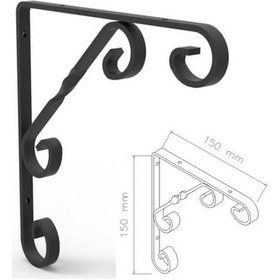 Resim Burgulu Dekoratif Raf Altı Raf Ayağı Konsol Siyah 15 Cm N11.28634 