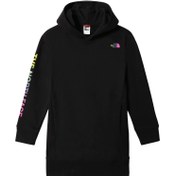 Resim Siyah Kapüşonlu Unisex Çocuk Sweatshirt 