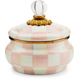 Resim Rosy Check Squashed Pot, Şık ve Dayanıklı Emaye Tasarım 