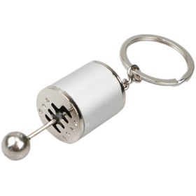 Resim POPÜLER SEPET Hareketli Araba Vites Anahtarlık Altı Hız Manuel Vites Dişli Shifter Topuzu Metal Anahtarlık 