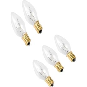 Resim Şahnet C7 7W Şeffaf Tuz Lambası Ampulu - Gece Lambası (5 Adet) Şeffaf Parfüm Ampul E14 Duy 