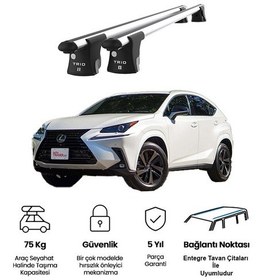 Resim Trio-ıı Lexus Nx300 2015ve Sonrası Uyumlu Kilitli Ara Atkı 120cm Port Bagaj Tavan Barı 