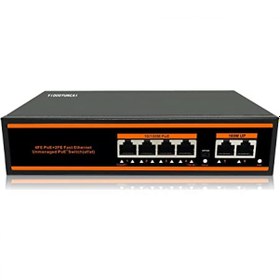 Resim 4 Port PoE Switch 2 Uplink - 4 Port PoE Switch 4+2 78W Watt 