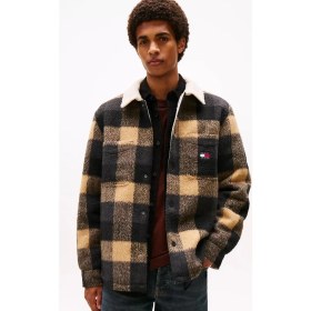 Resim Tommy Hilfiger Erkek Regular Kalıp Pelüş Yakalı Kareli Gömlek Ceket - Siyah/kahverengi 