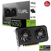Resim ASUS VGA DUAL-RTX5050-O8G-NVIDIA-GEFORCE-RTX 5050-8GB GDDR6-128bit-2677MHz-HDMI-3xDP-DLSS4 EKRAN KARTI 