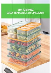 Resim Vinoa 8'li 4x3.5 Litre + 4x1.65 Litre Bpa Free Mikrodalga Ve Difrize Uygun Yıkanabilir Saklama Kabı Çok Renkli 