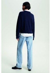 Resim Tommy Hilfiger Bisiklet Yaka Triko Kazak Lacivert 