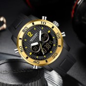 Resim Hanyang Altın Sanda 2022 Moda Erkek Saatler Üst Marka Lüks Erkek Kuvars Izle 50 M Su Geçirmez Spor Dijital Kol Saati Relogio Masculino 3106 (Yurt Dışından) 