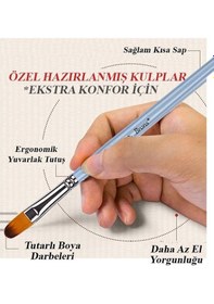 Resim Kedi Dili Fırça No:2 1 Adet Sentetik Kıl Kedi Dili Brons Fırça Sanat Ve Hobi Akrilik Boya Yağlı Boya Guaj Boya 