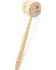 Resim Agon Doğal Ahşap Saplı Bulaşık Fırçası Tampiko Otu 