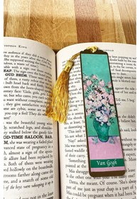 Resim Sanatsal Tablo Temalı Metal Kitap Ayracı Van Gogh-pembe Güllü Vazo 